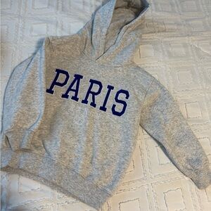 H&M Gray Kids Hoodie with Blue Paris Print
